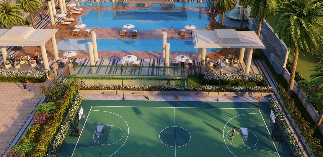Ace Parkway 2.0 — swimming pool and sports court